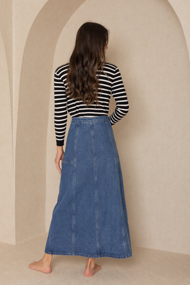 Buy Girls Blue Front Button Denim Mini Skirt Online at Sassafras